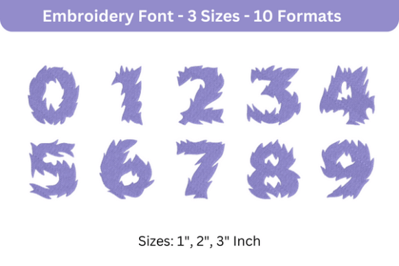 Fire Cat Font 0 to 9