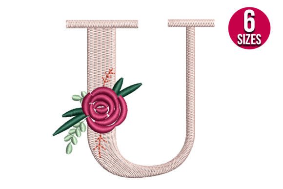 Floral Alphabet U Letter