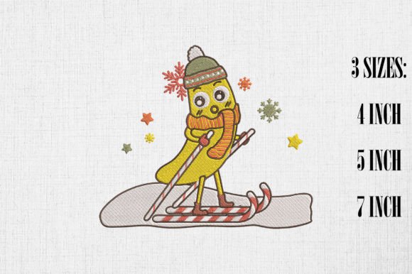Skiing Banana Happy Christmas