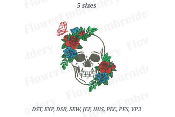 Skull in Flowers