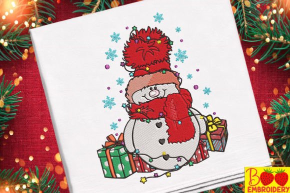 Snowman by the Gift Box